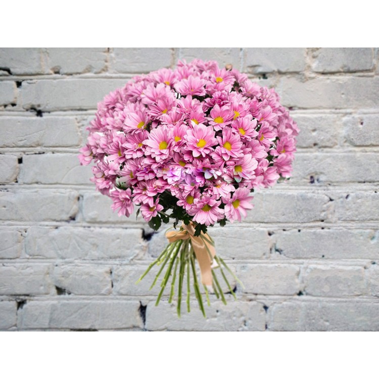 Букет из 15 Розовых Ромашковых Хризантем
