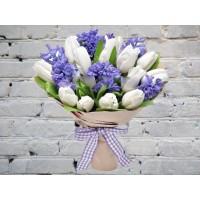 Bouquet of Hyacinths with White Tulips
