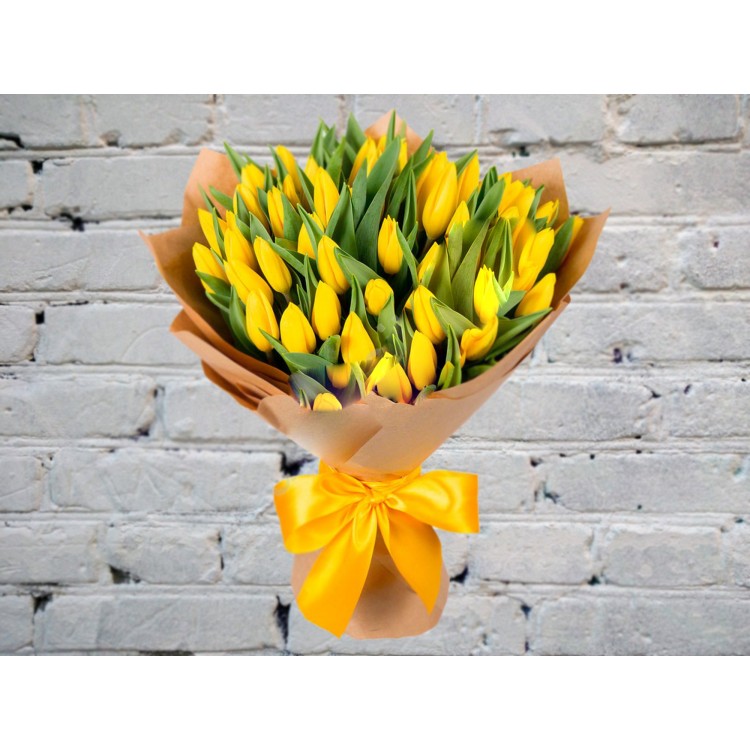 Sale Bouquet of 51 Yellow Tulips
