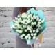 Bouquet of 101 White Tulips in Turquoise Packaging