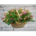 Sale Basket with 69 colorful tulips in the basket