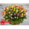 Корзинка с Цветными Тюльпанами МИКС MIX
