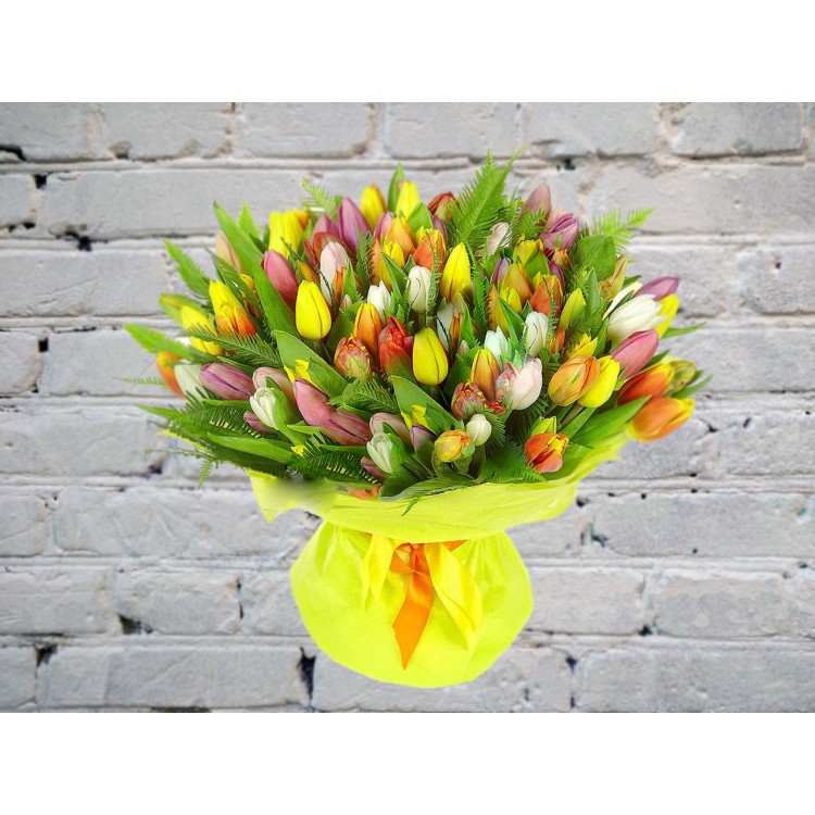Букет из 55 тюльпанов
