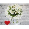 Букет с Белыми Каллами и Белыми Тюльпанами
