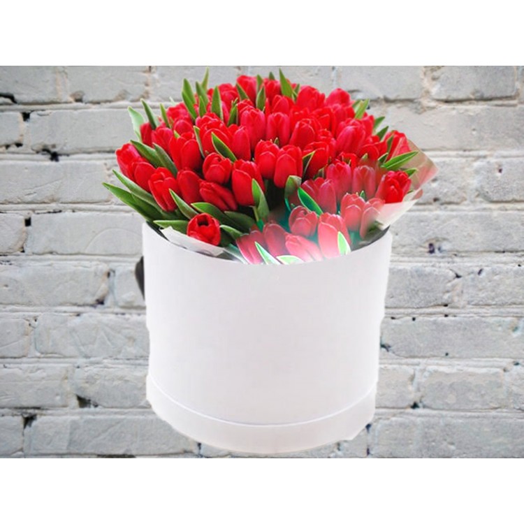 Sale Bouquet of 51 red tulips in a box
