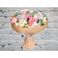 Bouquet with Ranunculus and Peony Rose
