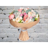 Bouquet with Ranunculus and Peony Rose
