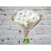 Bouquet with White Chrysanthemum in Craft
