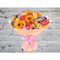 Букет с Оранжевой Герберой и Розой
