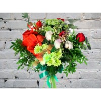Bouquet with Amaryllis and Cotton

