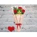 Sale Bouquet of Red Roses with Orchid and Chrysanthemum