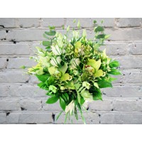 Букет с Зеленой Орхидеей и Лизиантусом
