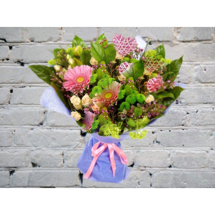 Sale Bouquet of roses, gerberas and chrysanthemums
