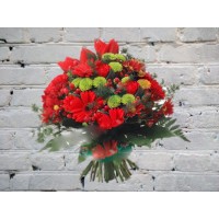 Bouquet with carnation, chrysanthemum and amaryllis
