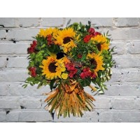 Bouquet with Sunflowers and Alstroemeria
