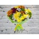 Букет из 21 разноцветной хризантемы