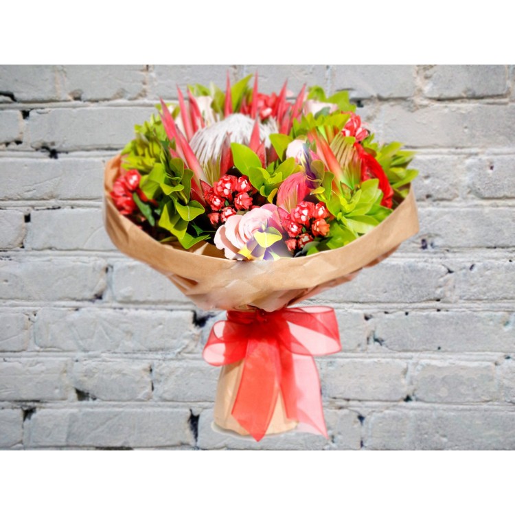 Sale Bouquet with Protea and Ranunculus
