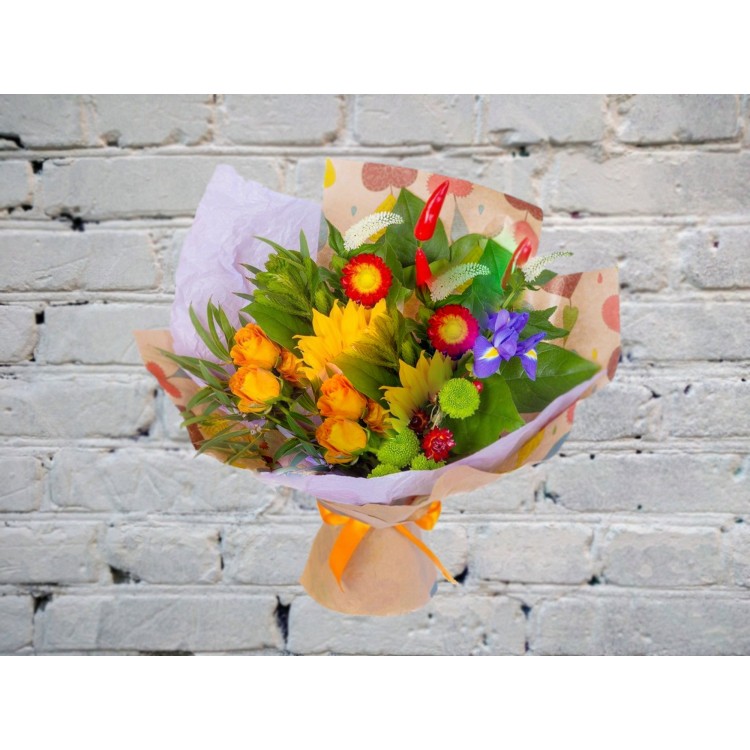 Sale Bouquet with Sunflower and Chrysanthemum
