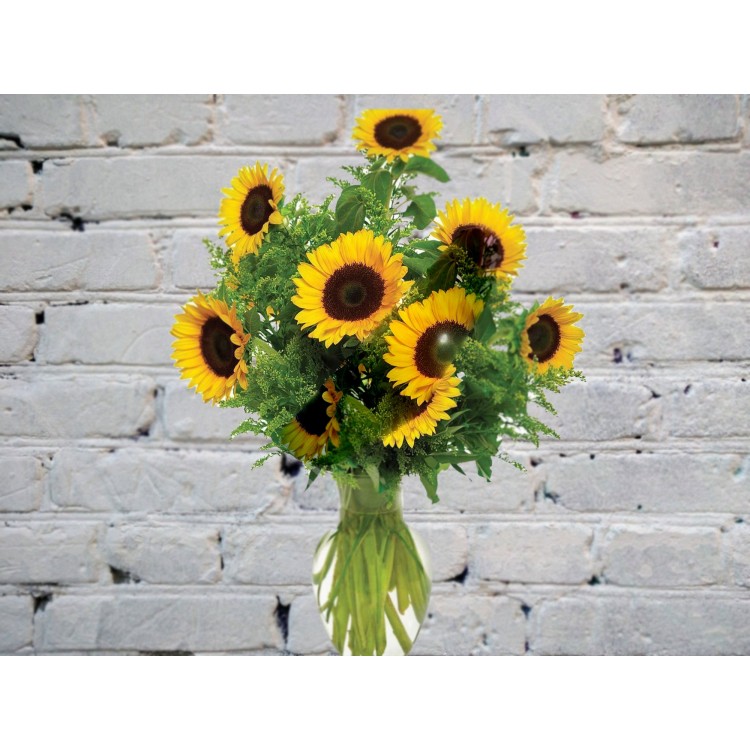 Sale Bouquet of sunflowers and solidago
