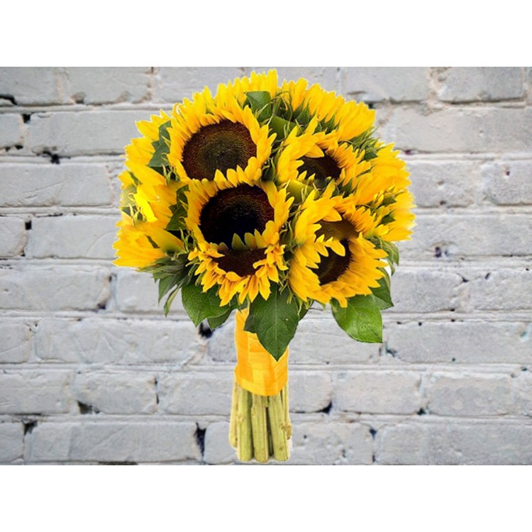 Букет из Подсолнухов в Ленту
