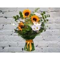 Букет из Подсолнухов и Эвкалипта
