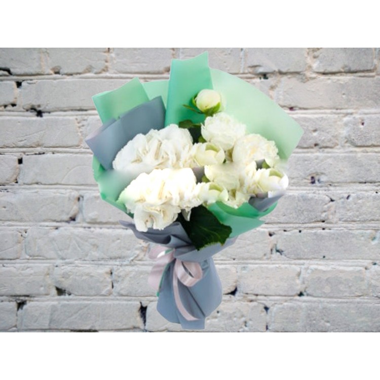 Sale Bouquet of White Peonies with Hydrangea

