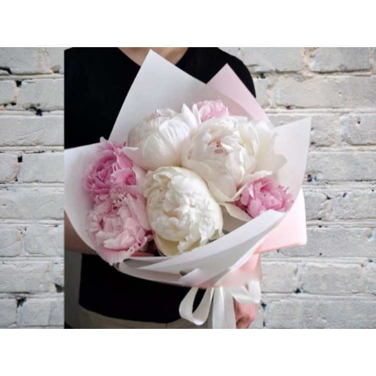 Букет Белых и Розовых Пионов №2
