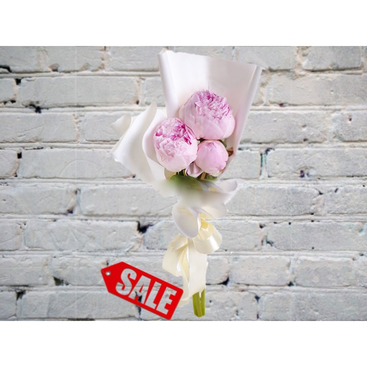 Sale A Bouquet Of Pale Pink Peonies in a Matte Package
