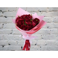 Букет из 9 Пионов Бордо
