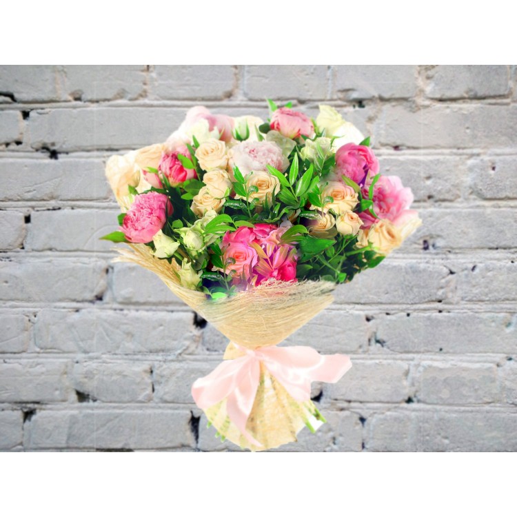 Букет с Пионами Розовыми
