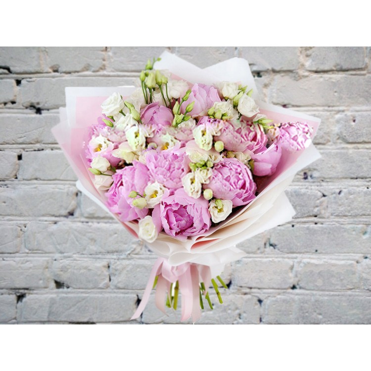 Sale Bouquet of Peonies and White Lisianthus
