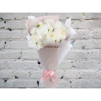 Bouquet of White Peonies in a Package
