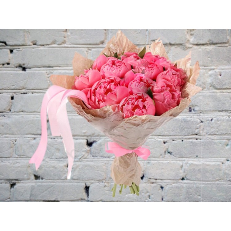 Sale Original Bouquet with Peonies in Craft
