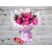 Sale Bouquet of Bright Pink Peonies in a Matte Package with Ruskus
