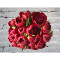 Букет Бордовых Пионов №13
