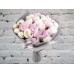 Sale Bouquet of white and pink peonies in a Gray Matte Film