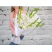 Sale Bouquet of White Gladioli in a package