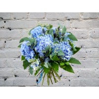 Bouquet of blue hydrangeas
