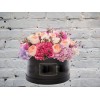 Hatbox with Cream Peony Roses and Waxflower

