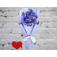A Bouquet of Irises in a Package
