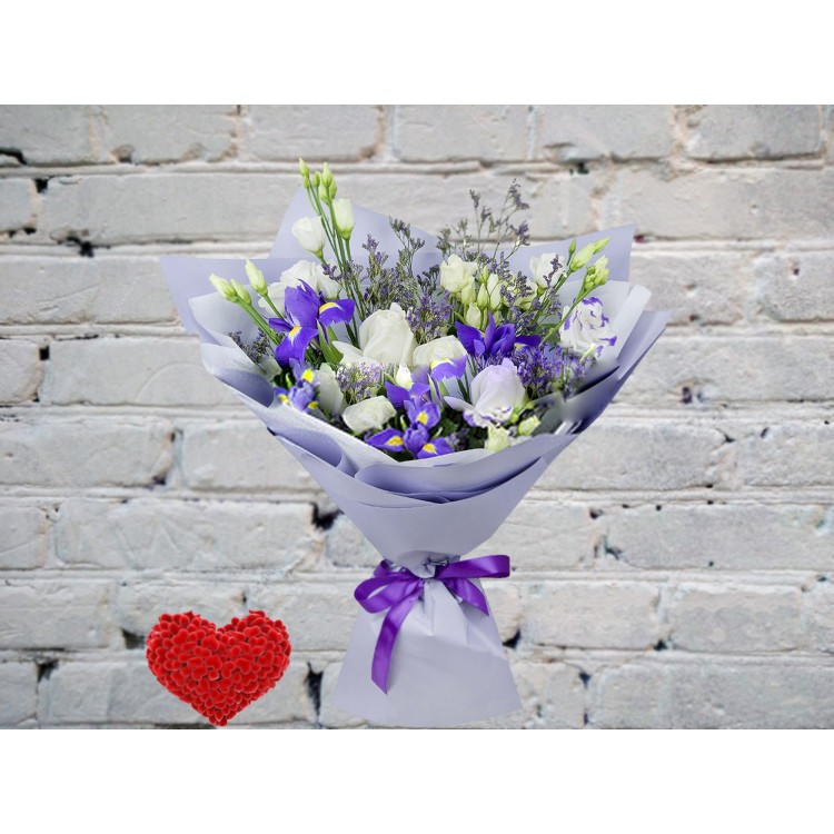 Sale Bouquet of Irises with Eustoma

