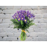 Bouquet of 15 blue irises
