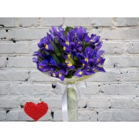 Bouquet of Blue Irises in the design
