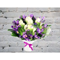 Bouquet with Irises and White Roses
