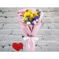 Bouquet with bright flowers
