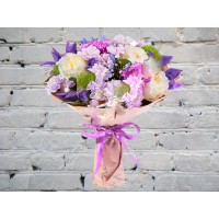 Букет с Пионовидной Розой и Агапантусом
