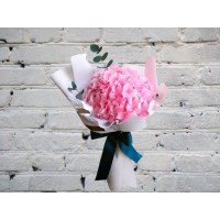 Bouquet of Pink Hydrangea with Eucalyptus
