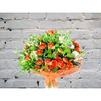 Bouquet with Orange Bush Roses
