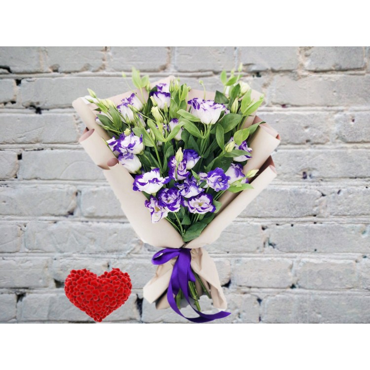 Sale Bouquet of White and Purple Lisianthus
