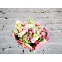 Bouquet with Bush Rose and Tulips
